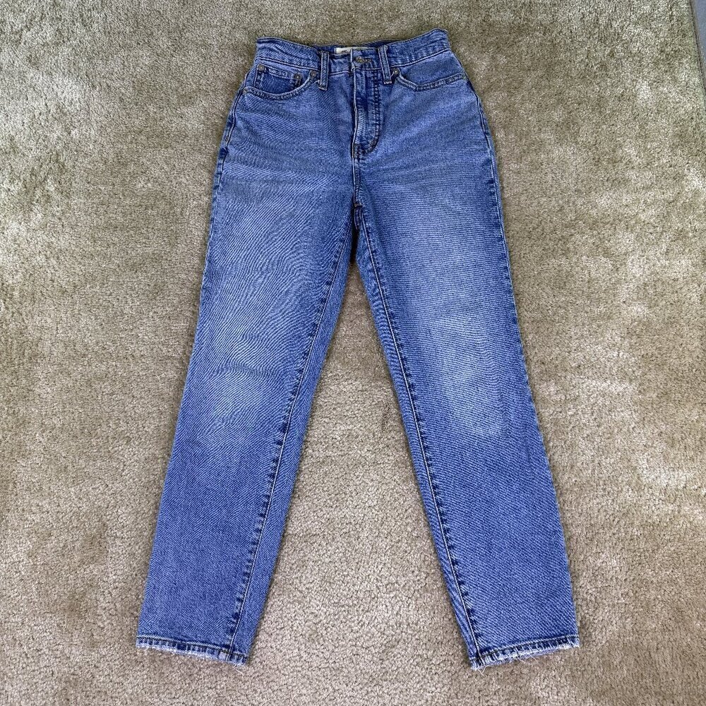 Madewell Womens Jeans Size 24 (26X26) The Mom Jean Stretch Blue High Rise F182